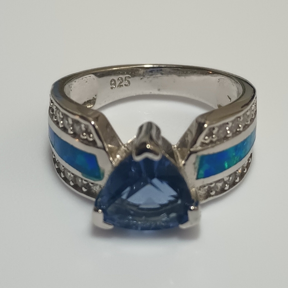 Ethically Sourced Silver Gemstone Wedding Rings For Women, Sz 6 - Picture 9 of 13